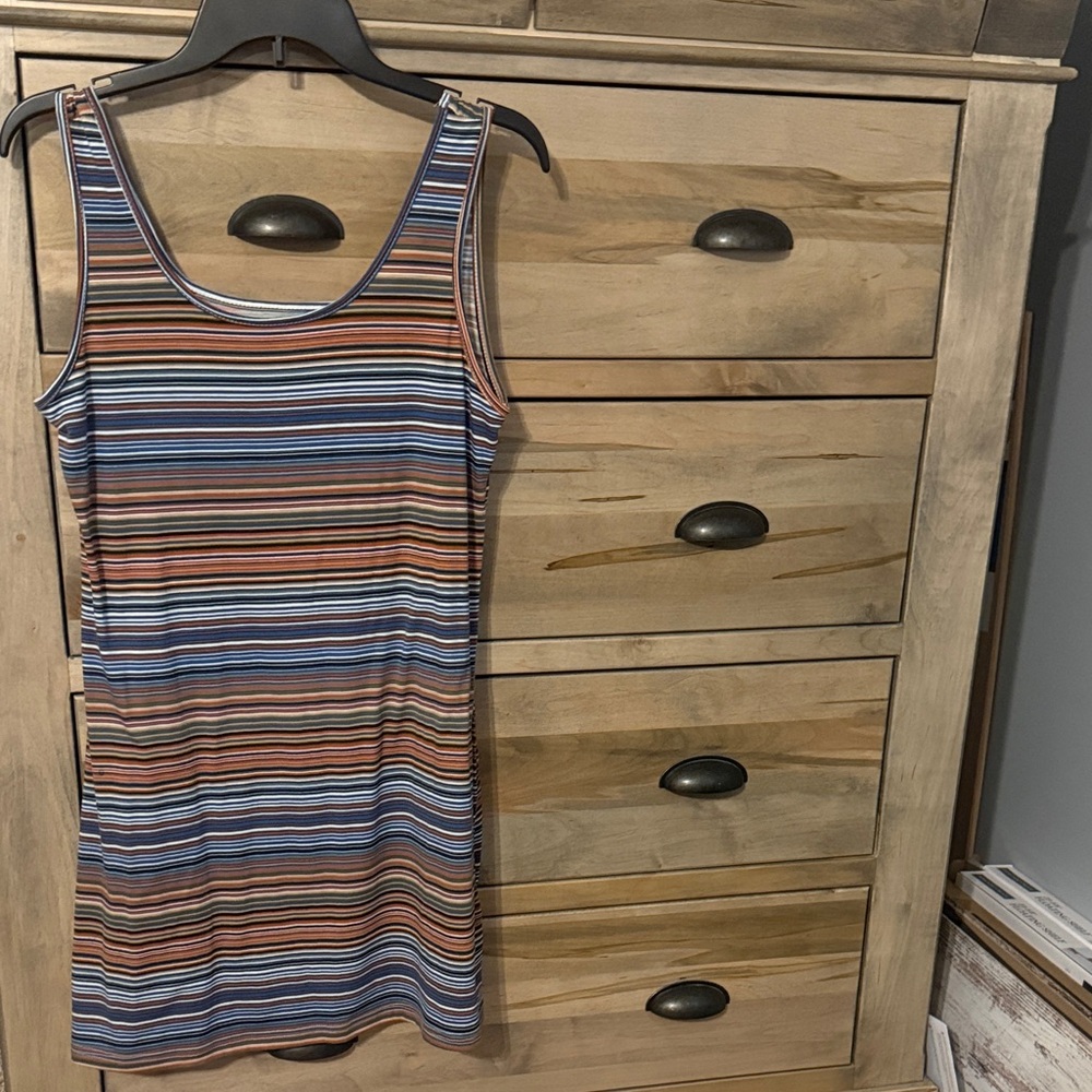 BOGO item Striped Sleeveless Dress- pairs great with jean jacket for fall